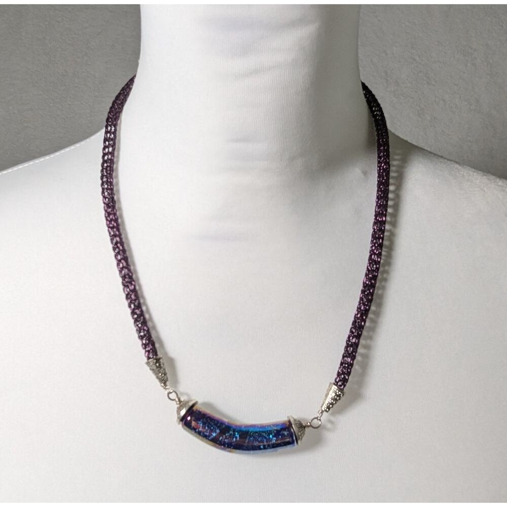 Handmade Dichroic bead Viking chain18" + 2.5" chain extender Handcrafted,Artisan - Picture 3 of 7